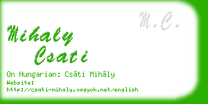 mihaly csati business card